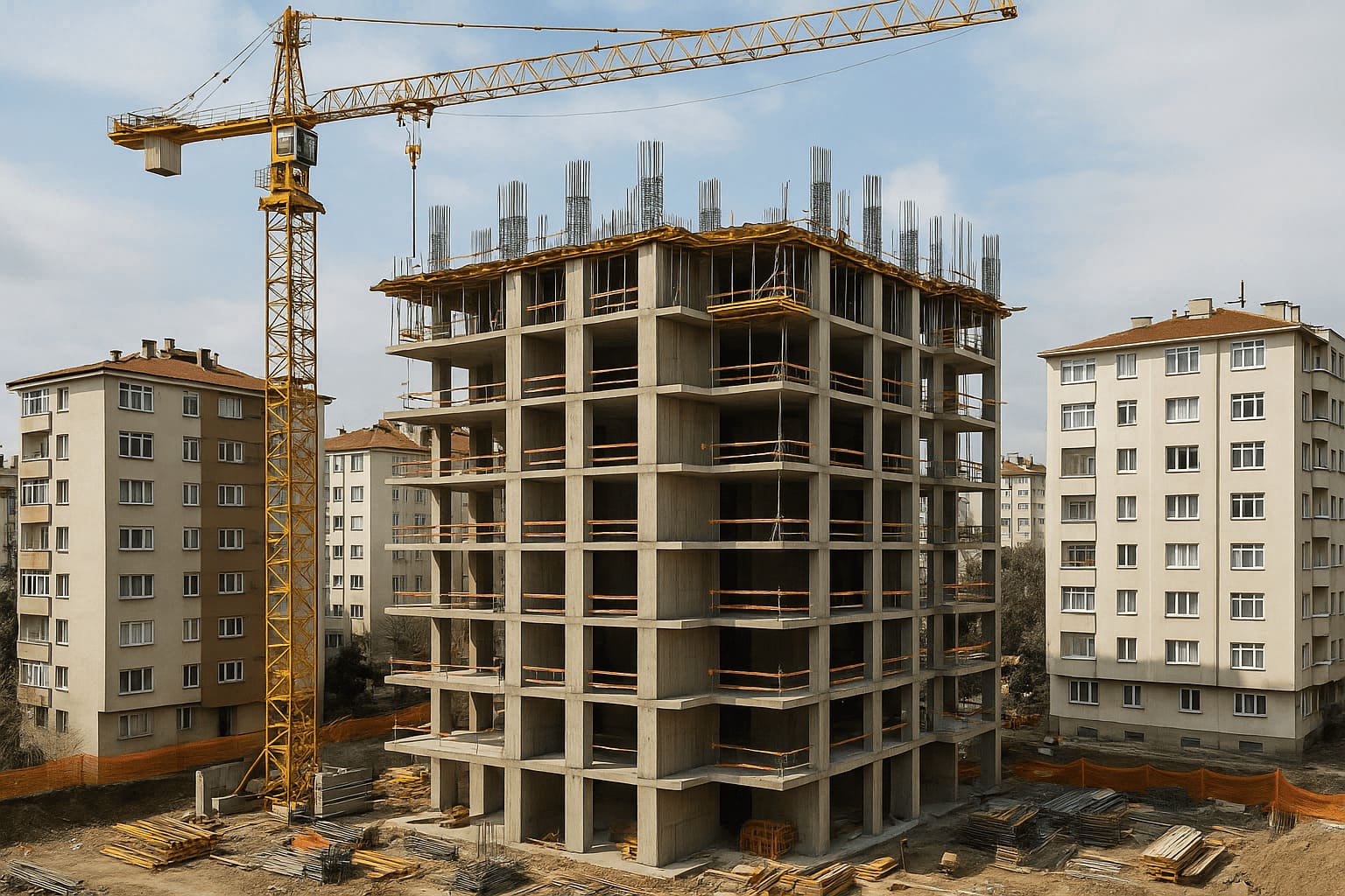 Yeni bina inşaat aşaması