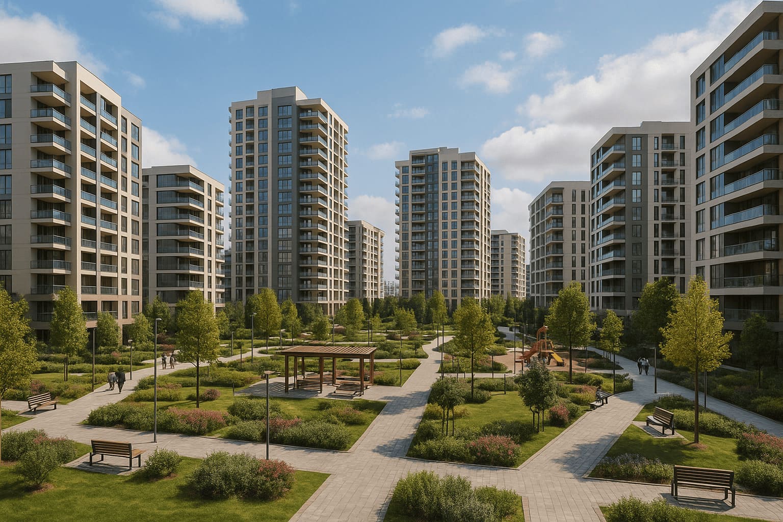 Kentsel dönüşüm sonrası modern yaşam alanları